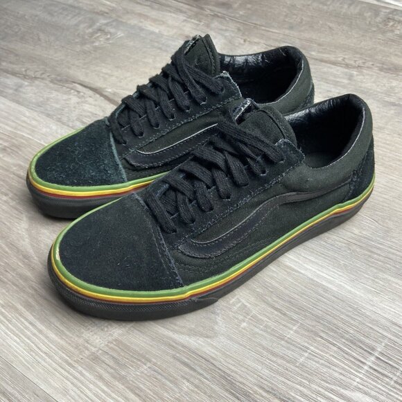 RARE VANS Authentic Black RASTA‎ Red Yellow Green Men 4 Women 5.5 Snoop - Picture 5 of 13